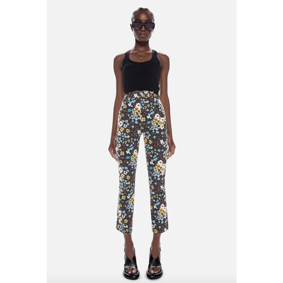 Mother High Rise Faded Floral Kick Flare Jeans in Pushing Daisies 24 - Picture 9 of 9